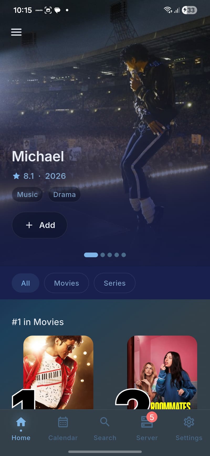 ArFlix - Dashboard, Moonlit theme