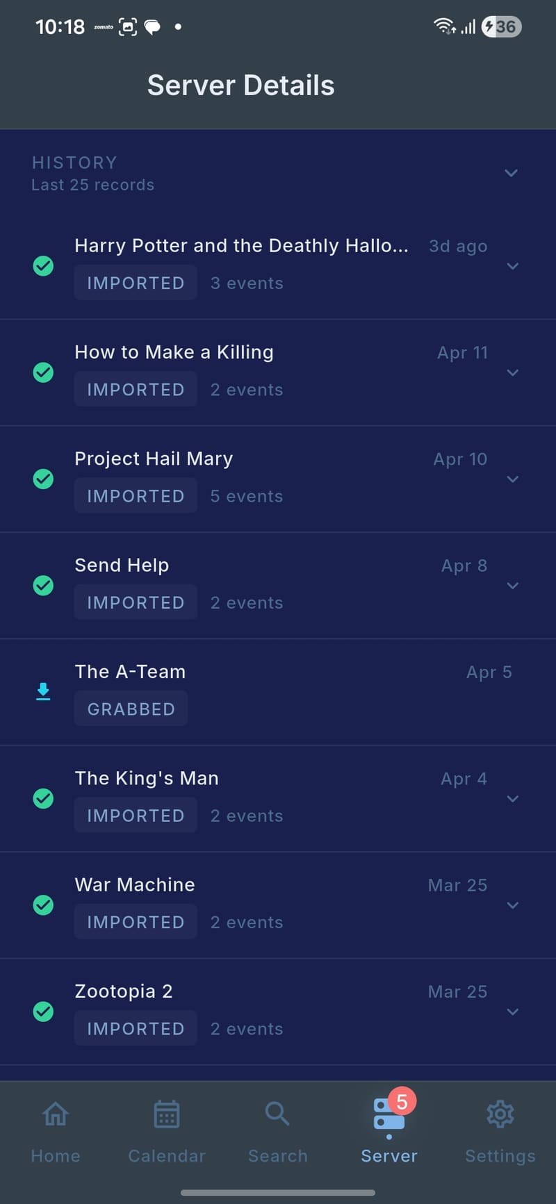 ArFlix - Download History